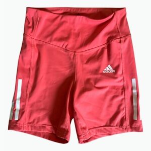 Adidas Hyperglam AEROREADY High-Rise Training Bike Shorts Small (Coral/Pink)